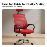 Height Adjustable Ergonomic Mesh Computer Chair Rolling Casters High-Back Mesh Swivel Chair Padded Seat Office Furniture for Students, Executives, Gamers, Conference Room, Workstation