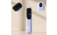 Rechargeable Cordless Hair Straightener Brush Portable Straightening Brush with Negative Ions Adjustable Temperature Frizz-Reducing for Travelers