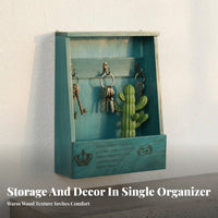 Multi-Functional Wall-Mounted Key Cabinet Vintage Design Household Storage Handmade for Homeowners, Families, Business Owners, Entryway, Hallway, Living Room, Office