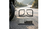 Motorcycle Matte Black Motorcycle Engine Guards Heavy-Duty with Mounting Hardware for Motorcyclists, Riders, Street, Garage
