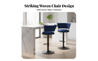 Built-in Footrest Adjustable Swivel Bar Stool Comfortable Seating Swivel Counter Stool with Back Sturdy Frame Upholstered Bar Chair Gold Base High-Density Foam Cushion for Homeowners, Interior Designers, Adults, Pub, Reception Area, Dining Room, Salon