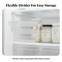 4 Pieces Extendable Partition Clip Expandable Refrigerator Door Shelf Organizer Space Saving Refrigerator Door Divider for Homeowners, Kitchen, Pantry