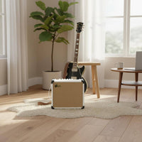 White-Hued Electric Guitar Amplifier Compact Portable Practice Amp Builtincluded Effects Distortion Guitar Amp for Home