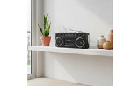 Multifunction Retro 80s Design Boombox Powerful Bass Retro Cassette Boombox SD Card and USB Input AM Frequency Modulation SW Radio Two Power Supply for Outdoor
