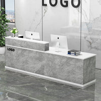 Modern Reception Desk Multi-Use Company Front Desk Sturdy and Sturdy Shop Cashier Counter for Shopkeepers, Receptionists, Retail Store, Lobby