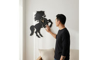 Modern Horse Silhouette Clock Large Size Horse Wall Clock Timepiece