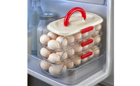 Rotating Egg Holder Organizer Multi Layer Stackable Egg Tray Handle Design Household Storage