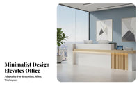 Modern Reception Desk Sturdy Construction Reception Desk Lockable Drawer Checkout Counter for Receptionists, Shopkeepers, Sales Center, Lobby