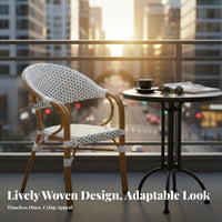 Weather-Resistant Woven Dining Stool Sturdy Frame Patio Chair Modern design outdoordoor Seating Quick-Drying for Cafe Owners, Homeowners, Adults, Balcony, Courtyard, Backyard, waterside
