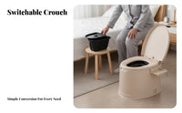 Portable Potty with Inner Container Comfortable Seat Bedside Toilet