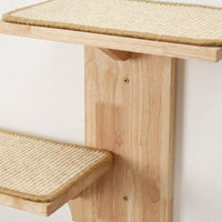 Cat Shelves Wall-Mounted Solid Wood Climbing Frame with Sisal Mat, 2-Step Perch and Playground for Indoor Kittens Sleeping or Playing 134 characters