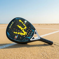 Teardrop Beach Tennis Paddle with EVA Memory Foam Core Shock-Absorbing Beach Tennis Paddle with Balls Long-Lasting Lightweight for Adults, Beginners, Court