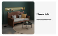 Modern Chinese design Slatted Frame Sofa Set Minimalist Design Living Room Furniture All-Season Use Wooden Couch Thick Seat Cushions for Homeowners, Apartment Dwellers, Office Managers, Home, Lounge Area, Sunroom