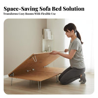 Foldable Design Pull-extendable Sleeper Chair Japanese design Pull-extendable Armchair Bed two-in-singleFunction transformable Seating Space-Saving for Small Apartment Residents, Guests, Students, Bedroom, Study Room, Home Office