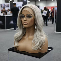 Mannequin Head Bust Realistic Mannequin Head with Hair Skin-Tone for Salons, Shop Displays