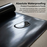 HDPE Geomembrane Liner, 60S Black Synthetic HDPE Liner Roll, 4/6m x 50m, Waterproof Anti-Seepage for Waste Containment