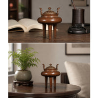 Copper Incense Burner Compact Tripod Censer Long-Lasting for Tea Room, Home
