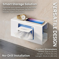 Fridge Organizer Dispenser Box for Dorm Room Students, No-Drill Metal Paper Towel Holder for Kitchen, Versatile Wall Mount Roll