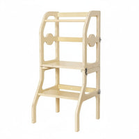 Folding Learning Stand Multifunction Convertible Step Stool Space Saving Wooden Little Helper Stool for Young Children, Kids, Washroom, Home