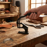 Eyelet Hand Press Machine with Dies Complete Hand Press Machine with Setting Dies Tabletop Rivet Setter for Leathercrafters, Leathercraft, Workshops