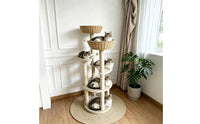 Multi-Level Cat Sisal-Wrapped Posts-Wrapped Soft Cat Climbing Structure Clear Round Inset Scratching Surface Structure