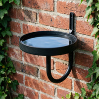 Outdoor Balcony Wall-Mounted Metal Bird Bath & Planter Holder