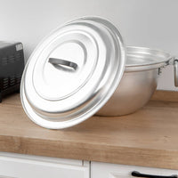 Large Soup Pot Round Bottom Aluminum Pot Easy to Heat Aluminum Wok for Chefs