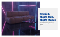 KTV Sofa & Coffee Table Set, U-Shaped/L-Shaped Booth, Modern Leather, Customizable for Bar Lounge