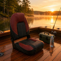 Weather Resistant High Back Boat Seat Ergonomic Backrest Low Back Boat Seat Easy to Clean for Anglers, Boating