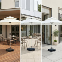 Patio Umbrella with Base Aluminum-Pole Outdoor Umbrella with Base Large Shade Area Double Top for Homeowners, Cafe Owners, Garden, Backyard, Balcony