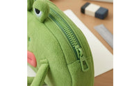 Soft Material Soft Fabric Frog Pencil Pouch Zipper Closure Frog Pencil Case Dangling Legs for Students