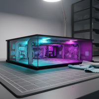 1/64 Scale Neo-Futuristic Parking Garage Diorama DIY Assembly Underground Garage Scene Model Hobby Supply for Hobbyists