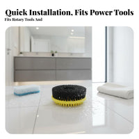 Electric Drill Cleaning Brush Bristles Drill-Powered Scrubber Attachment Set Heavy Duty for Car Cleaners, Cleaning Technicians, Restroom, Kitchen