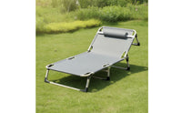 Multi-Position Foldable Reclining Bed Space-Saving Adjustable Recliner Compact Lounger Stable for Camping