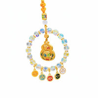 Elegant Design Chinese Fortune Car Charm Crystal Good Luck Ornament Feng Shui Hanging Decoration for Women