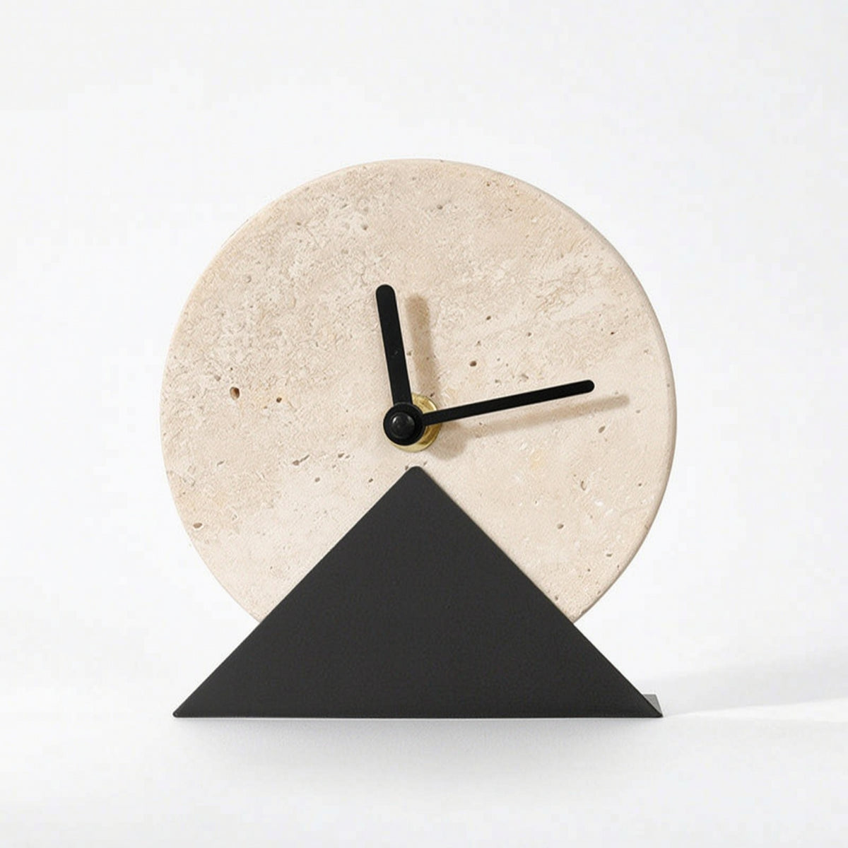 Freestanding Desktop Clock Ornament Sculptural Clock with Standing Base Analog Sophisticated for Shelf, Office, Study