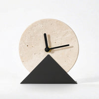 Freestanding Desktop Clock Ornament Sculptural Clock with Standing Base Analog Sophisticated for Shelf, Office, Study