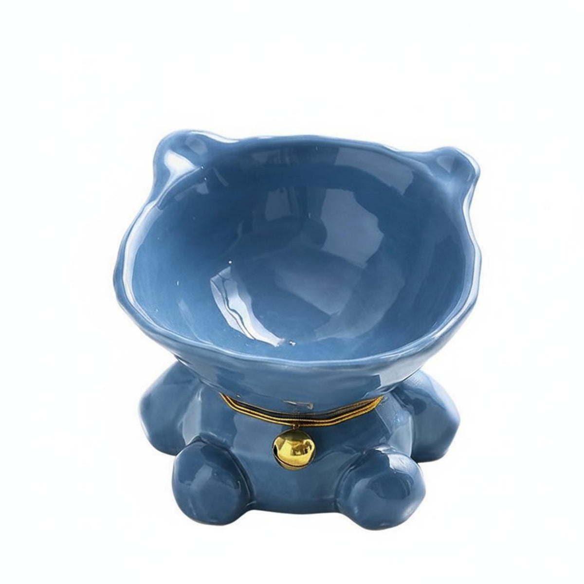 Wide Mouth Elevated Cat Bowl Easy to Clean Tilted Ceramic Pet Bowl Dishwasher Safe Tilted Pet Feeder for Cats, Small Dogs, Flat-Faced Pets