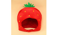 Leaf-Shaped Topper Strawberry Pet Hat Yellow Spots Stuffed Strawberry Hat Lightweight Headwear Funny Novelty for Pets, Photography, Performance