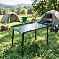 Folding Metal Secure Table Foldable Table Sturdy Furniture for Campers, Outdoor Enthusiasts, Camping, Picnics, Fishing