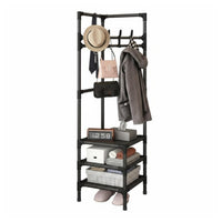 Freestanding Corner Hall Tree Space-Saving Coat Stand Multihanger Garment Rack Minimalist Design for Students, Apartment Dwellers, homeowners, Bedroom, Hallway, Dorm Room, Office