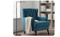 Modern Design Button-Tufted Wingback Chair Comfortable Cushion Button-Tufted Wingback Armchair Sturdy Frame Living Room Furniture Skin-Friendly Upholstery for Office Workers, Homeowners, Readers, Balcony, Bedroom, Reading Nook, Reception Area