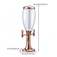 Double-Head Beer Dispenser with Ice Column Illuminated Beer Dispenser Stable Beverage Dispenser with Ice Tube Easy-Pour for Hosts, Taverns, KTV