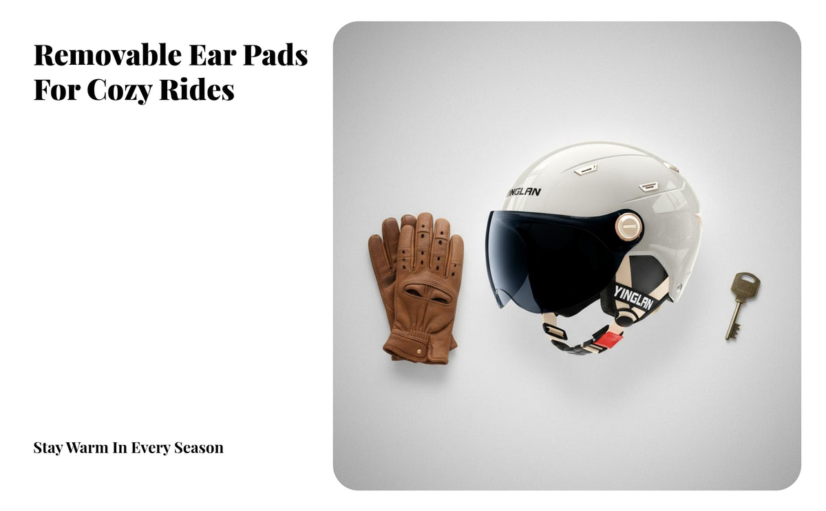 Motorcycle Half Helmet CCC Certified Retro Half Helmet Four-Season Guarding Headwear for Motorcyclists, Men, Daily Commuting, City Riding, Road Trips