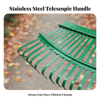 Telescopic Foliage Rake Flexible Tines Steel Tine Foliage Rake Anti-Slip Grip Lightweight for Landscapers