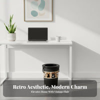 Lidless Design Vintage Design Garbage Can Easy to Clean Vintage Garbage Bin Wide Opening Uncovered Top Trash Can Long-Lasting for Students, Kids, Living Room, Bedroom, Bathroom, Office