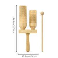 Classroom Percussion Instrument Cylindrical Wooden Sound Blocks Includes Mallet Wooden Percussion Instrument for Classroom