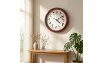 Clock with Bird Illustrations Easy to Use Round Wall Clock Electronic for Living Room, Kitchen, Office