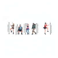 5 Pieces 1/64 Scale Climbing Figures 3D Printed Rock Climbing People Models Full Color Miniature Hiker Figurines for Sand Table, Desktop Decoration