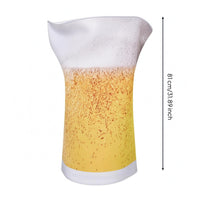 Beer Mug Costume Foam-Frothy-Looking Top Beer Glass Costume Printed Bubbles Performance Wear for Adults